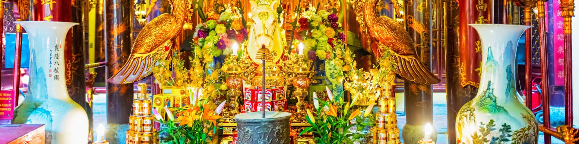 Inside the Bach Ma Temple in Hanoi, Vietnam