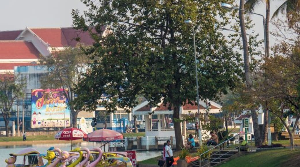 It not all culture and museums. Sometimes it just fun and games.
Photo taken at Roi Et, Thailand. The town is built around an artificial island and lake.
Among its attraction is a large standing Buddha, the tallest in Thailand and the Loy Krathong Festival.
The town is rarely visited by western tourists. Which is a pity because it is actually a pleasant city.