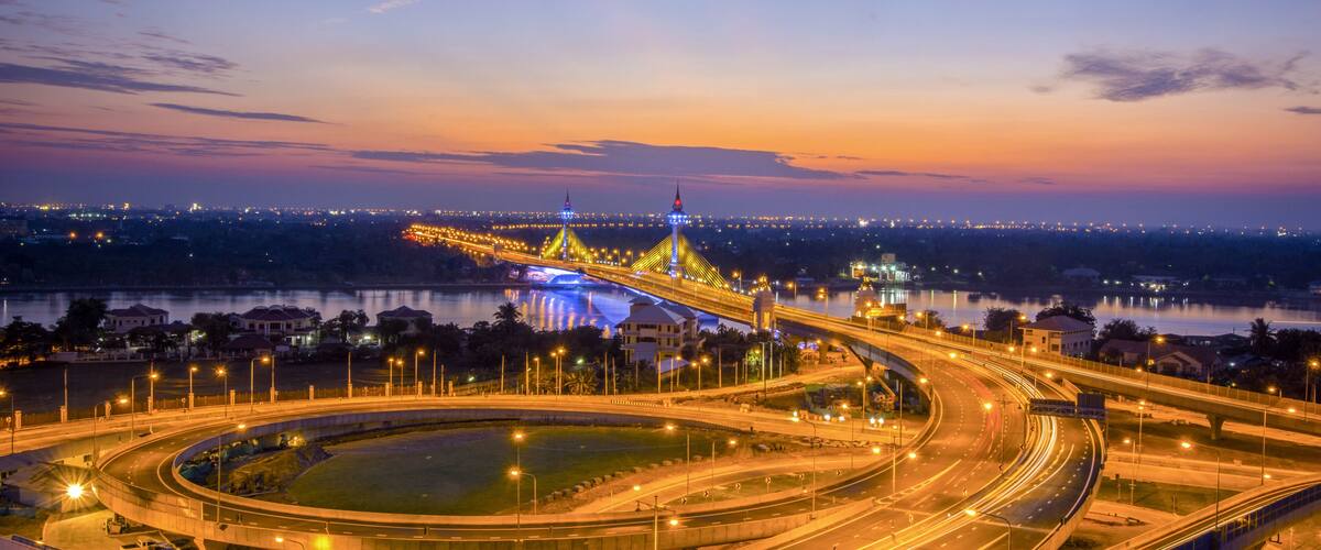 Maha Chesadabodindranusorn Bridge is a bridge over the Chao Phraya River in area of Nonthaburi province near Bangkok, Thailand.