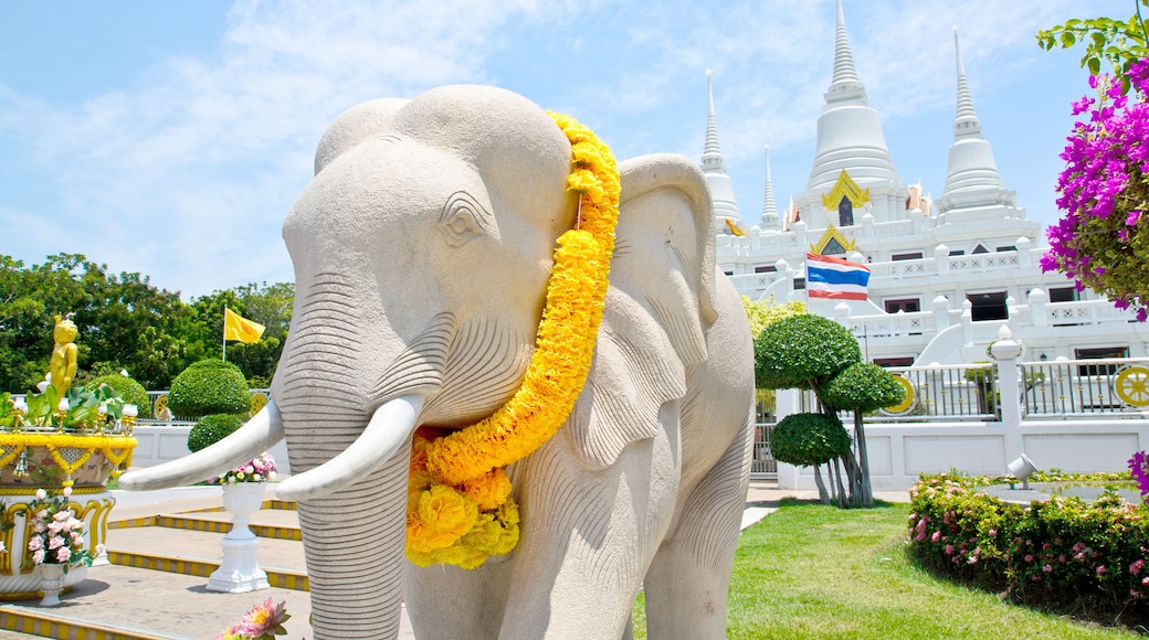 Elephant statue in Wat Asokaram, Samut Prakan, Thailand