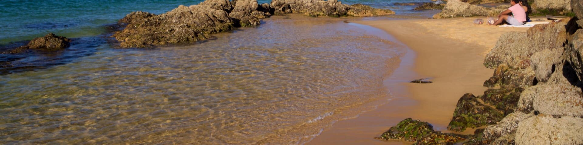 Cannery Beach showing general coastal views, rocky coastline and a sandy beach