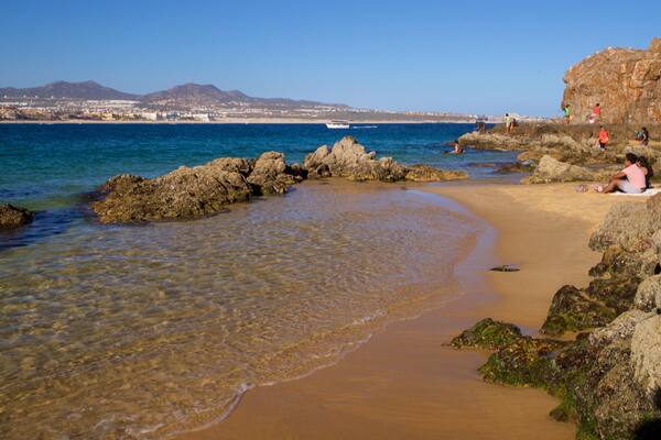 Cannery Beach showing general coastal views, rocky coastline and a sandy beach
