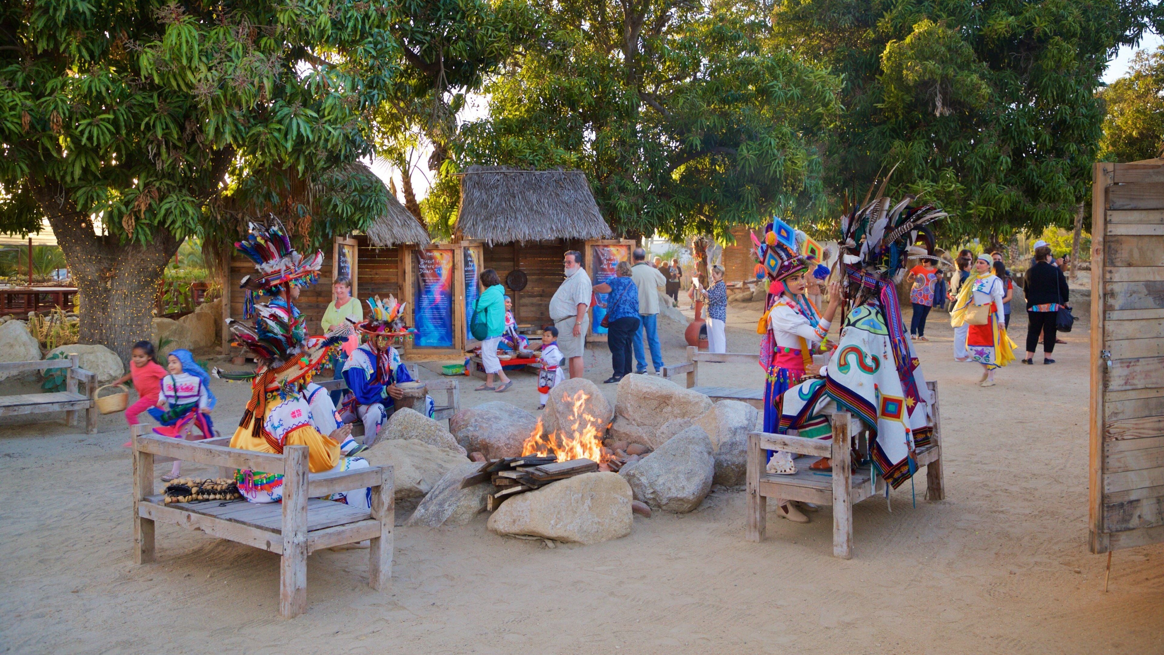 Wirikuta Garden featuring indigenous culture and a small town or village as well as a small group of people
