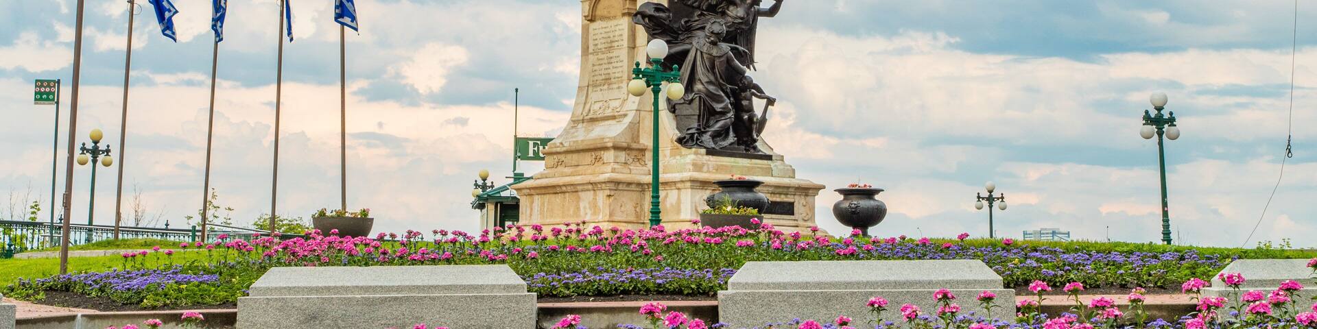 Samuel de Champlain Statue showing heritage elements and a statue or sculpture