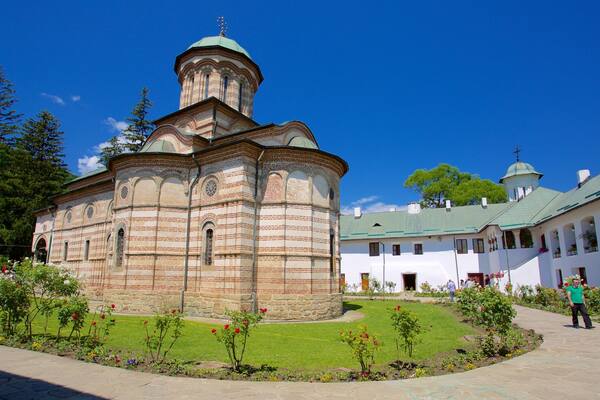 Cozia Monastery showing a garden