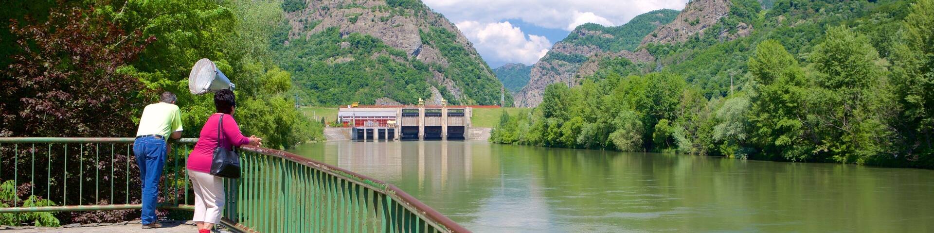 Cozia Monastery featuring a river or creek and views