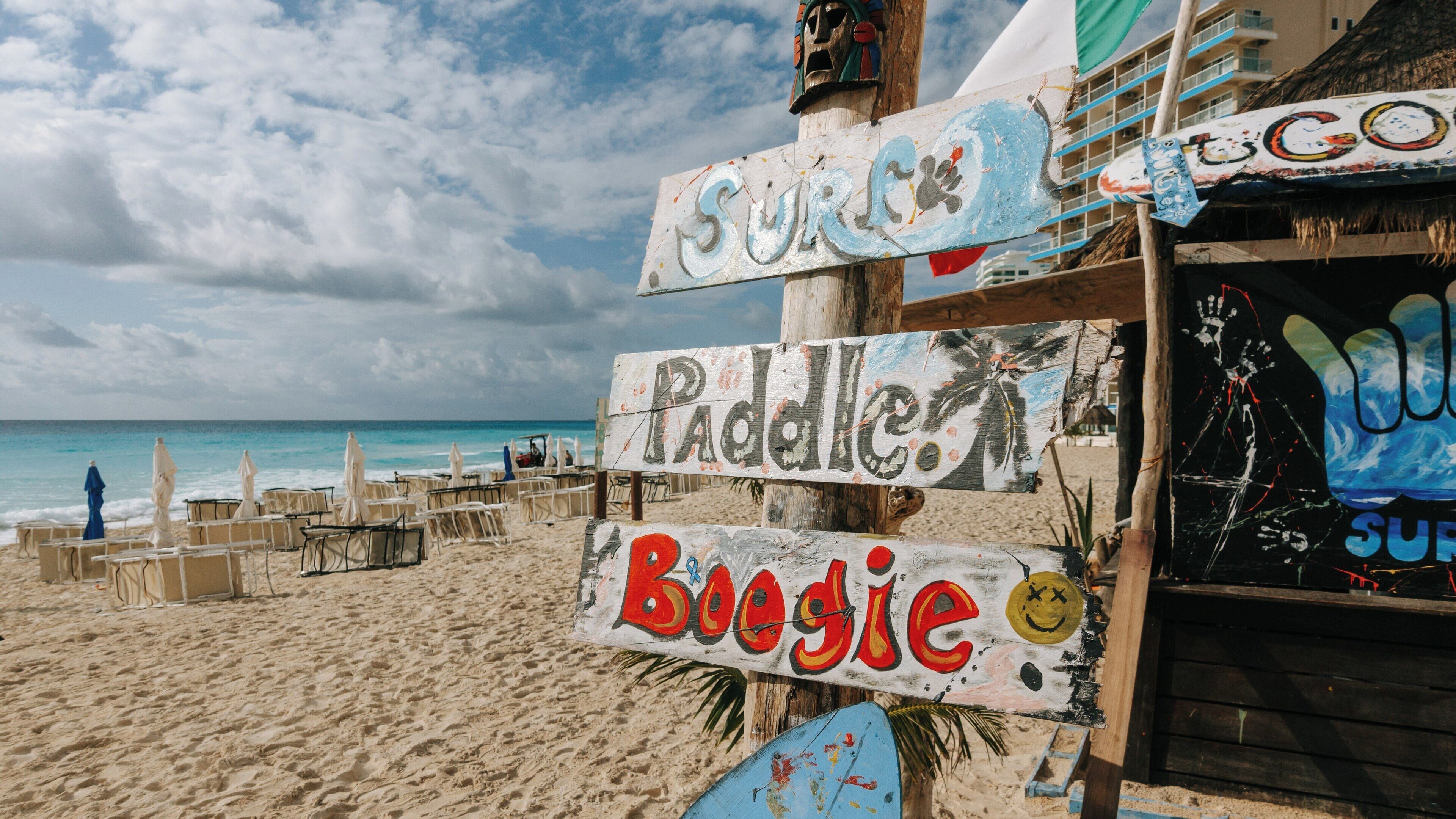 Explore Chac Mool Beach in Cancun, Quintana Roo for thrilling water sports and relaxation under the sun