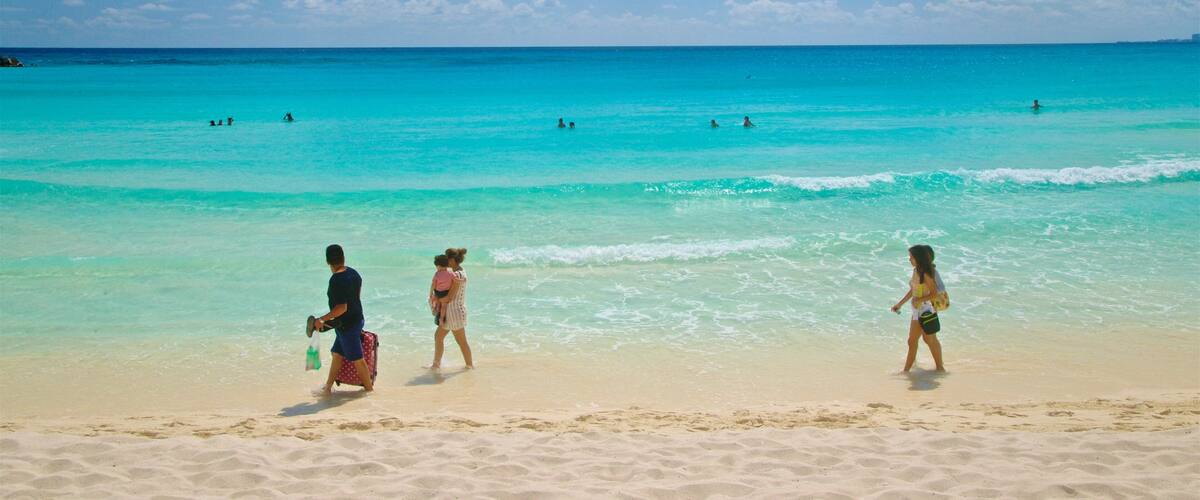 Chac Mool Beach showing tropical scenes, a beach and general coastal views