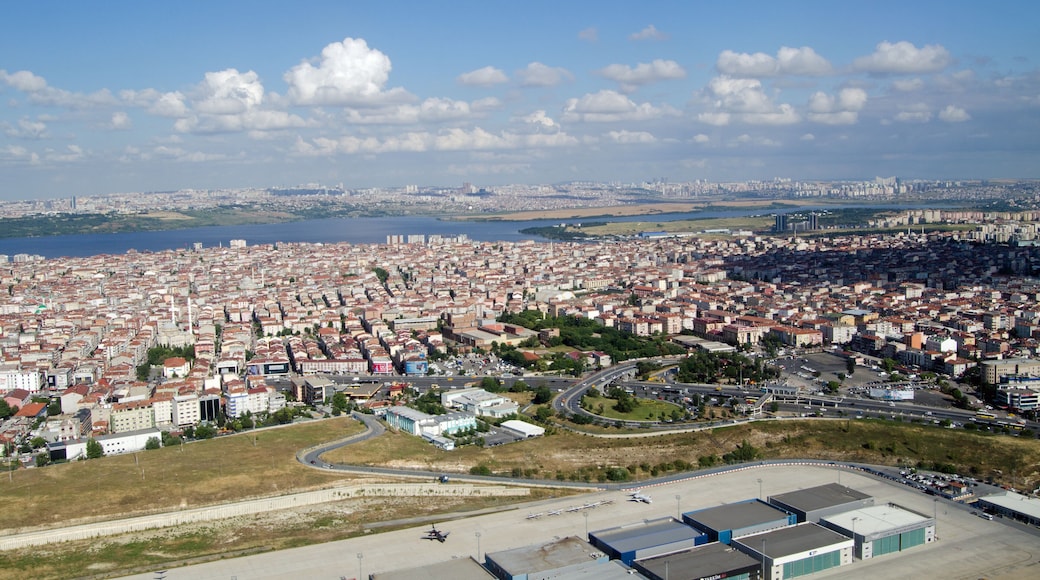 Lake Küçükçekmece aerial view, Istanbul
