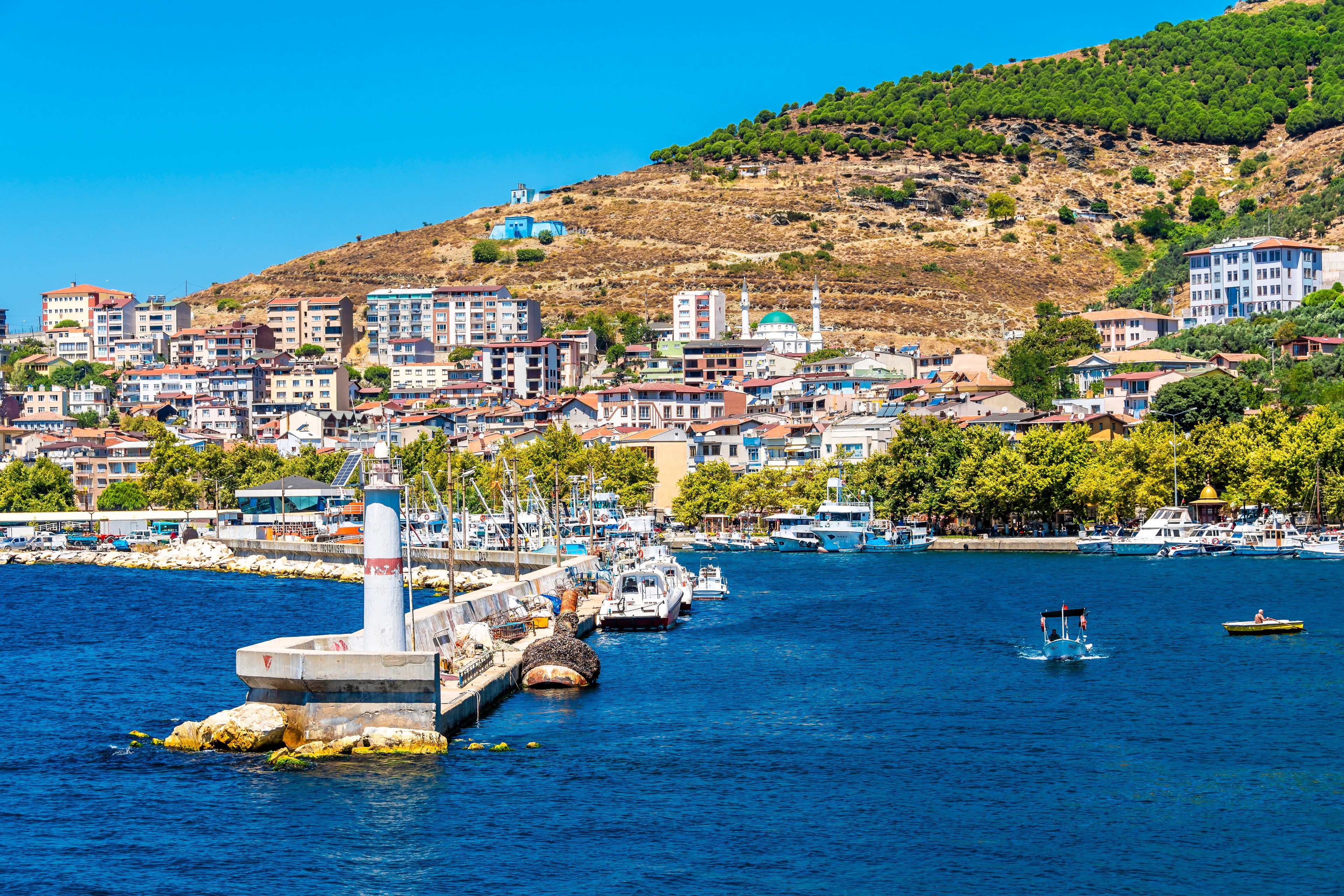 Marmara Island view from Marmara Sea  in  Turkey.