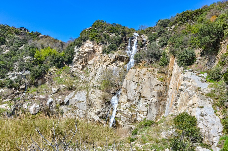 scenic view of Bayir Selale waterfall in Armutlu (Yalova, Turkey)
