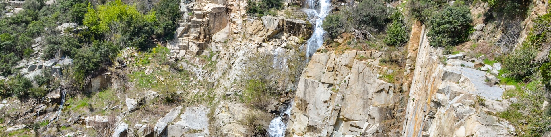 scenic view of Bayir Selale waterfall in Armutlu (Yalova, Turkey)