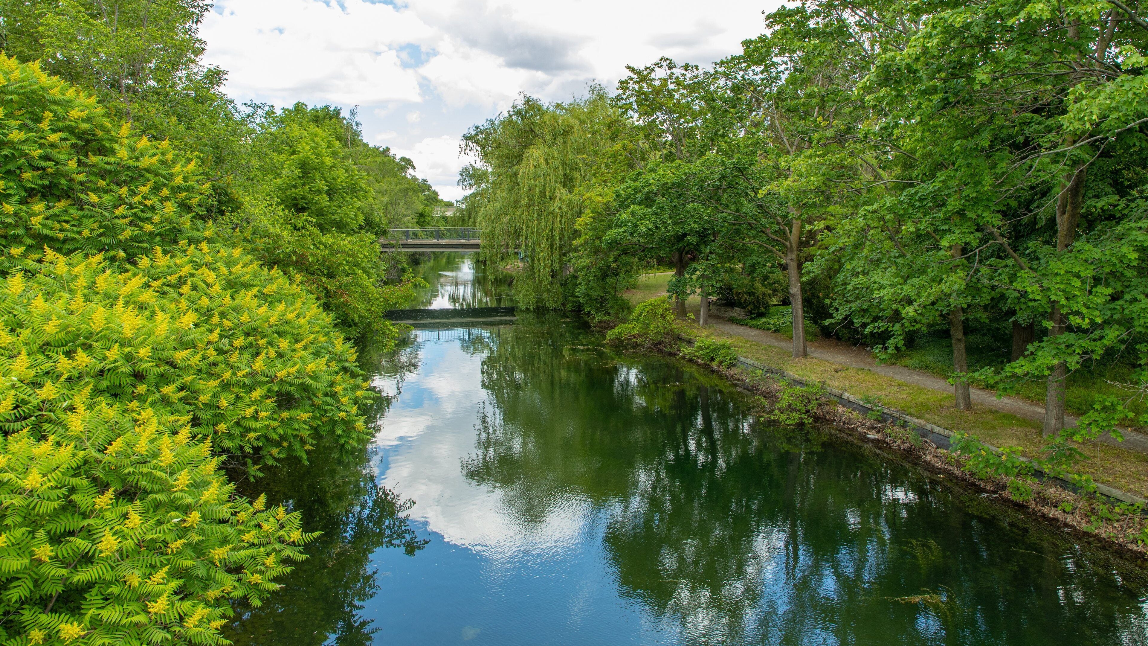 Parc Jean-Drapeau featuring a river or creek