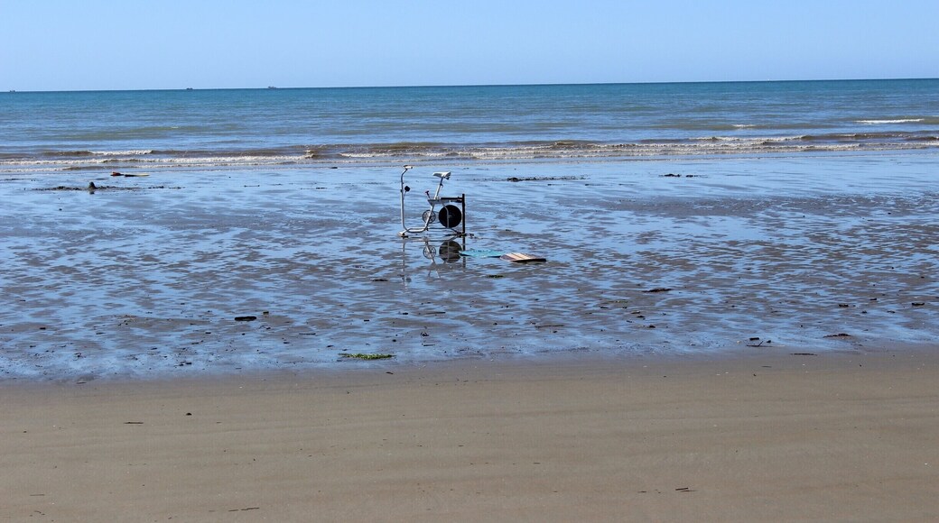 An exercise bike reveals itself at low tide on Pohara Beach. Resistance training Kiwi-style? #LifeAtExpedia