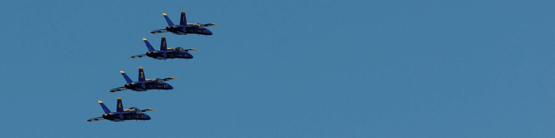 The Blue Angeles over Lake Washington during Seafair.
