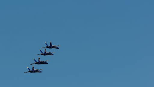 The Blue Angeles over Lake Washington during Seafair.
