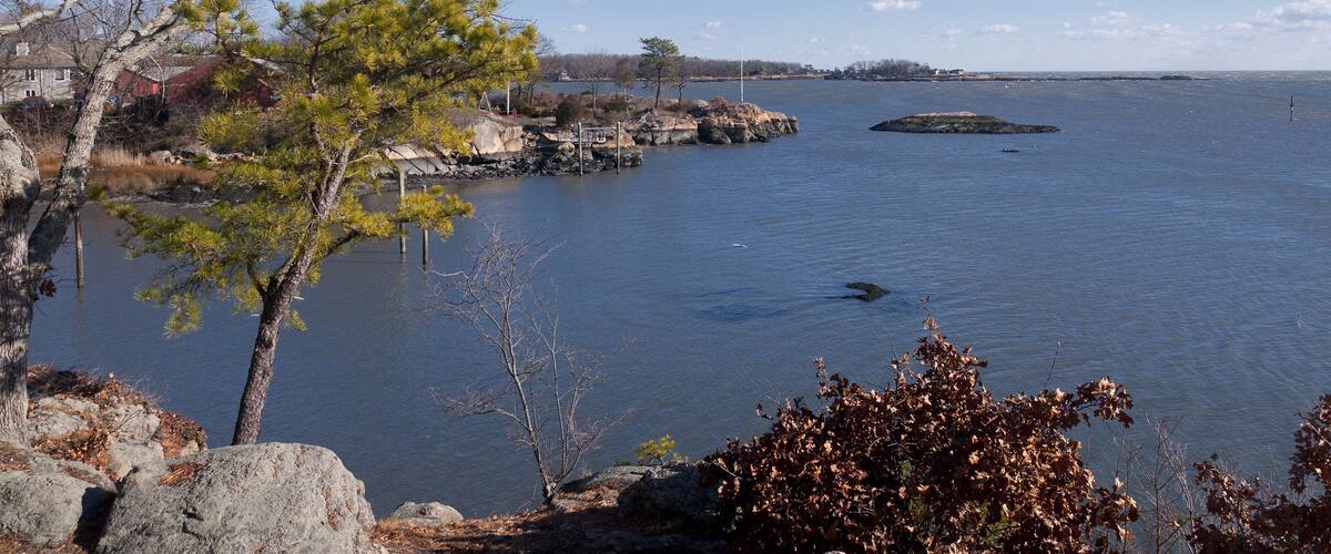 Kelsey Island in Long Island Sound in Branford Connecticut on a cold winter morning.; Shutterstock ID 355954055; Purchase Order: -