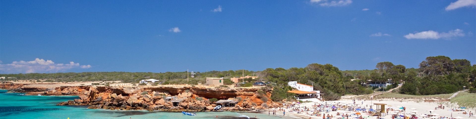 Cala Saona showing landscape views and general coastal views