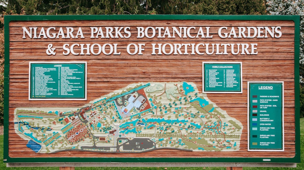 Niagara Parks Botanical Gardens featuring signage