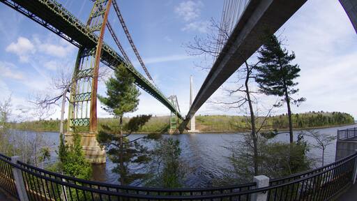 The old and new bridges side by side. You can go to an observation deck at the top of one of the new bridges towers. #OnTheRoad