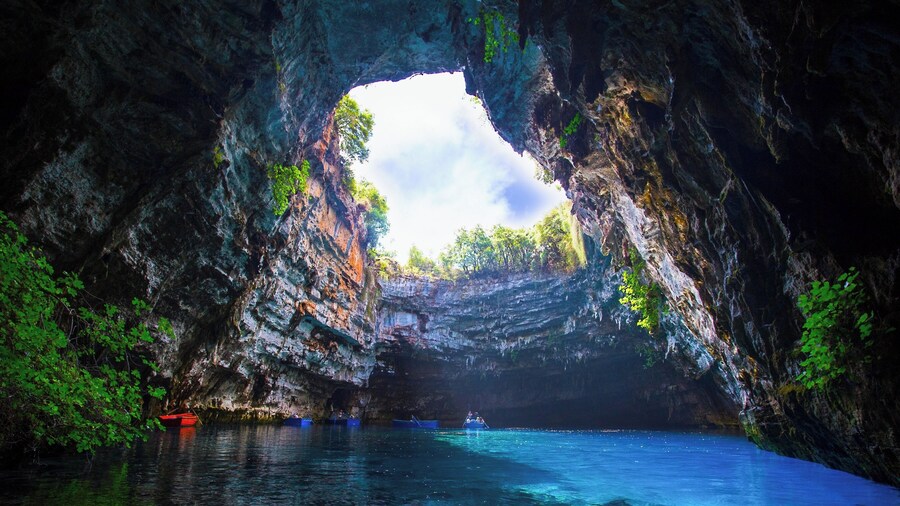 Melissani Lake is located in a cave near the town Sami, on Kefalonia island, Greece.
Here water from the ground and sea meets and makes for some of the clearest water you'll ever see.
#bvsblue