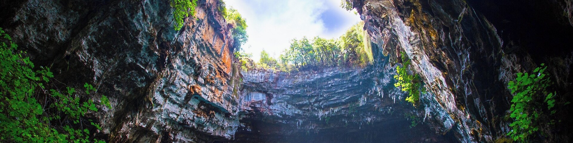 Melissani Lake is located in a cave near the town Sami, on Kefalonia island, Greece. 
Here water from the ground and sea meets and makes for some of the clearest water you'll ever see. 
#bvsblue
