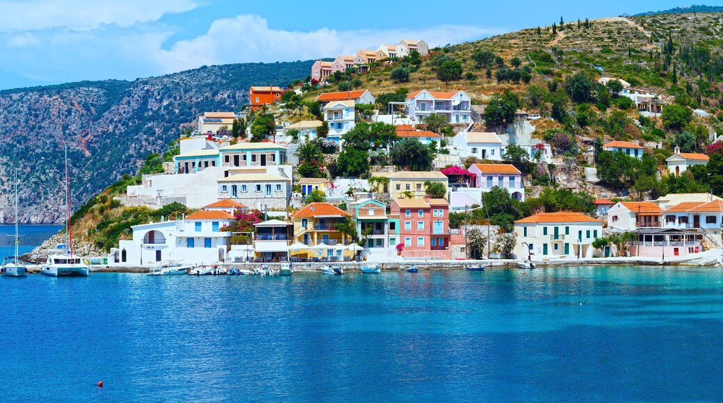 Summer view of Assos village (Greece, Kefalonia).