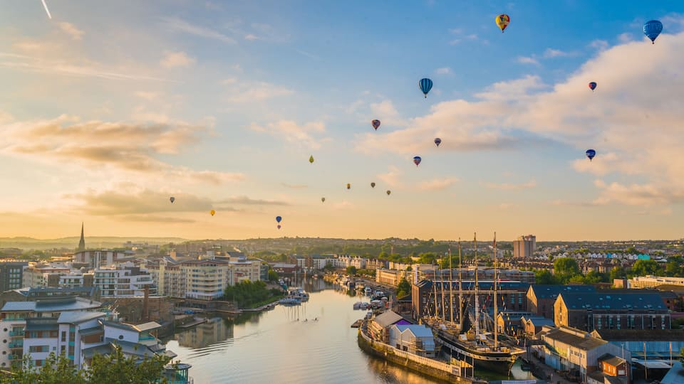 Bristol international balloon fiesta from harbourside