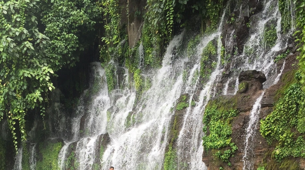 Pool to swim in at the bottom of one of the falls