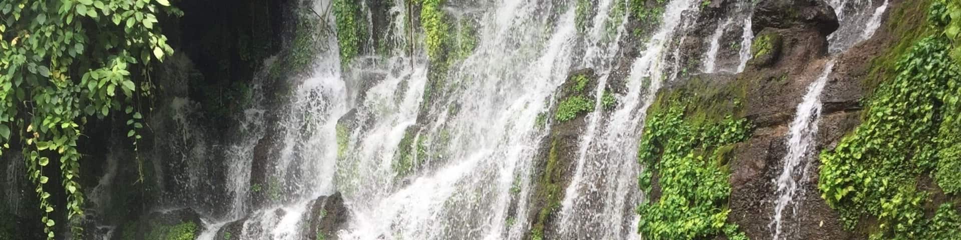 Pool to swim in at the bottom of one of the falls