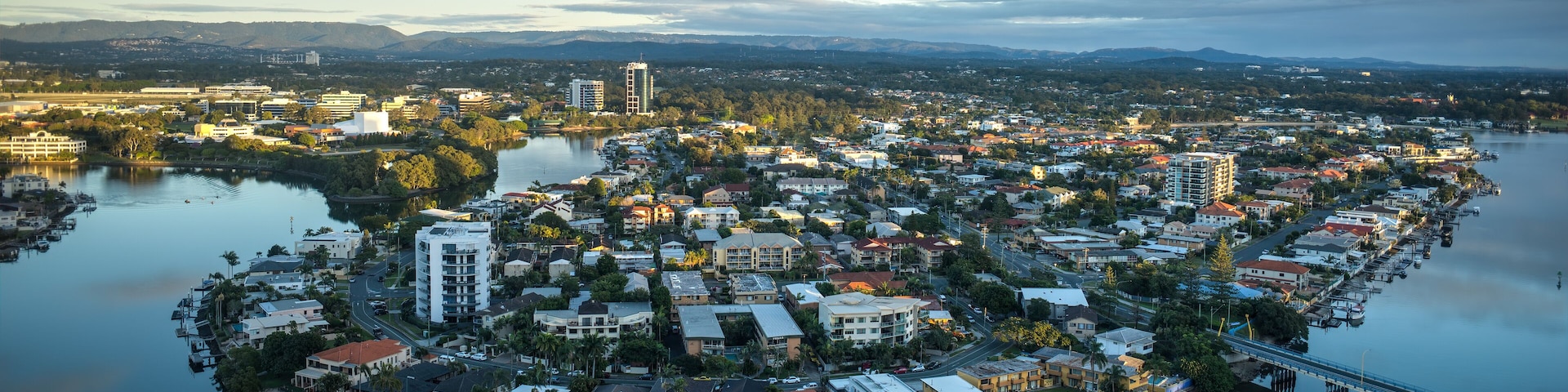 Wide Angle Aerial View of the Gold Coast - Australia