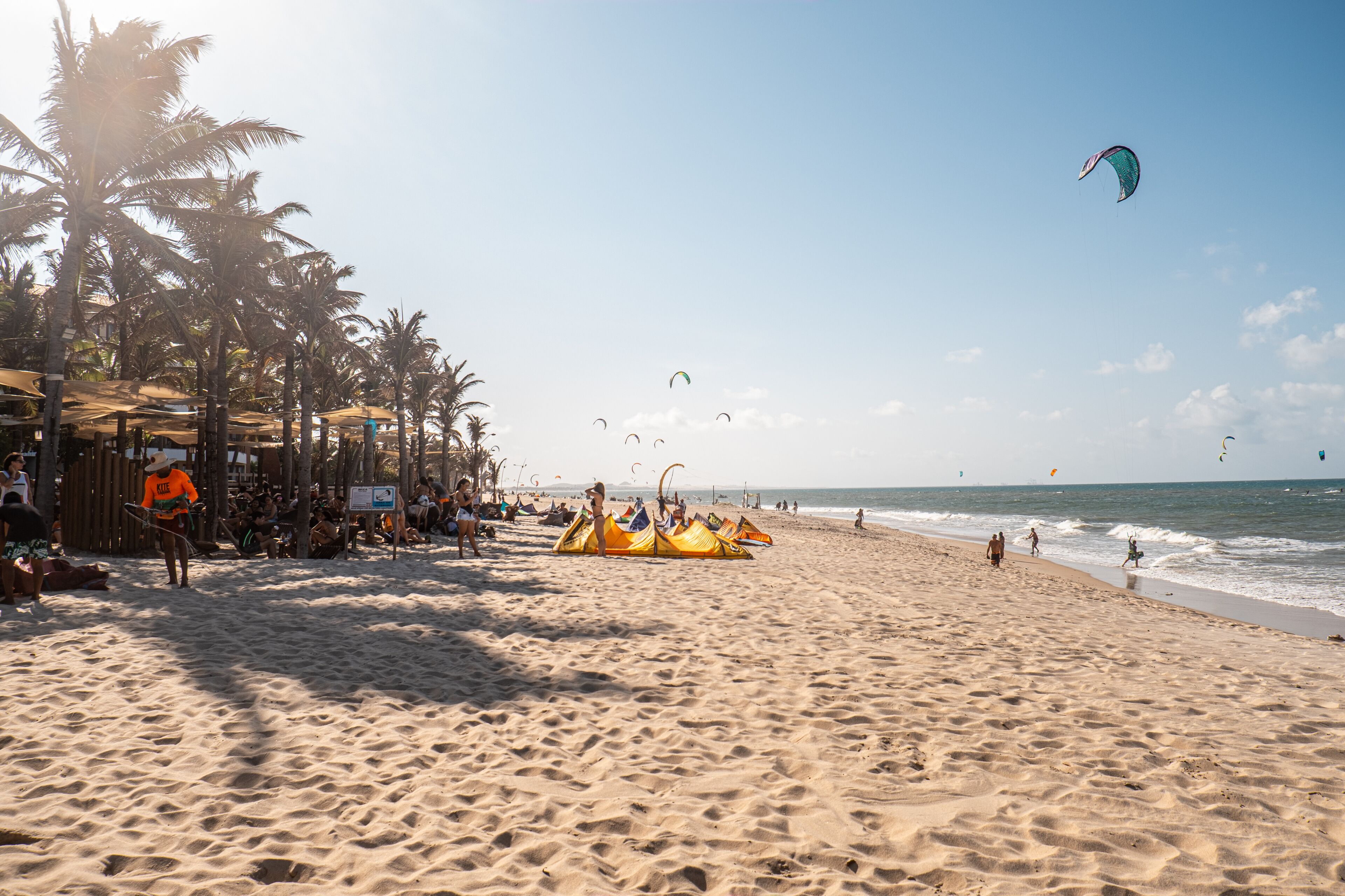 Cumbuco, Ceara / Brazil - Circa September 2019: Sunny day in Cumbuco beach, famous place near Fortaleza, Ceara, Brazil.