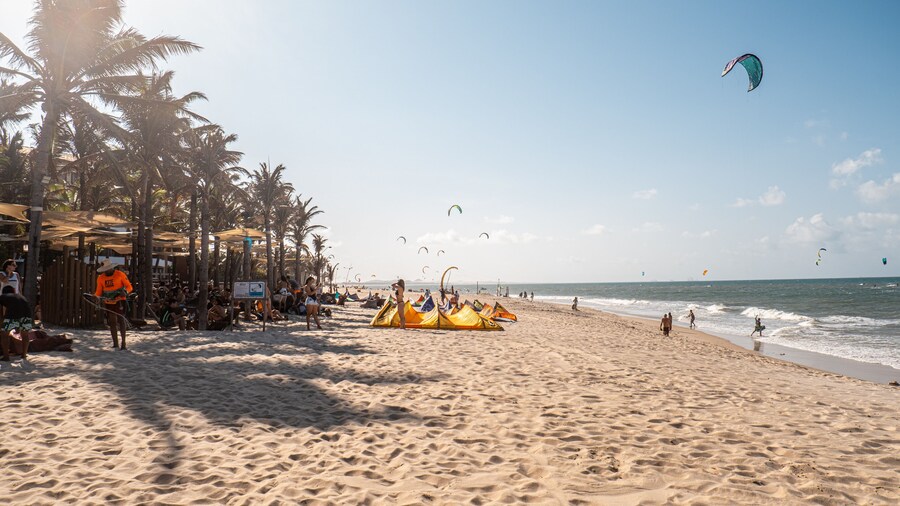 Cumbuco, Ceara / Brazil - Circa September 2019: Sunny day in Cumbuco beach, famous place near Fortaleza, Ceara, Brazil.