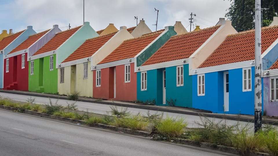 The old huses of Scharloo Views around the small Caribbean Island of Curacao
