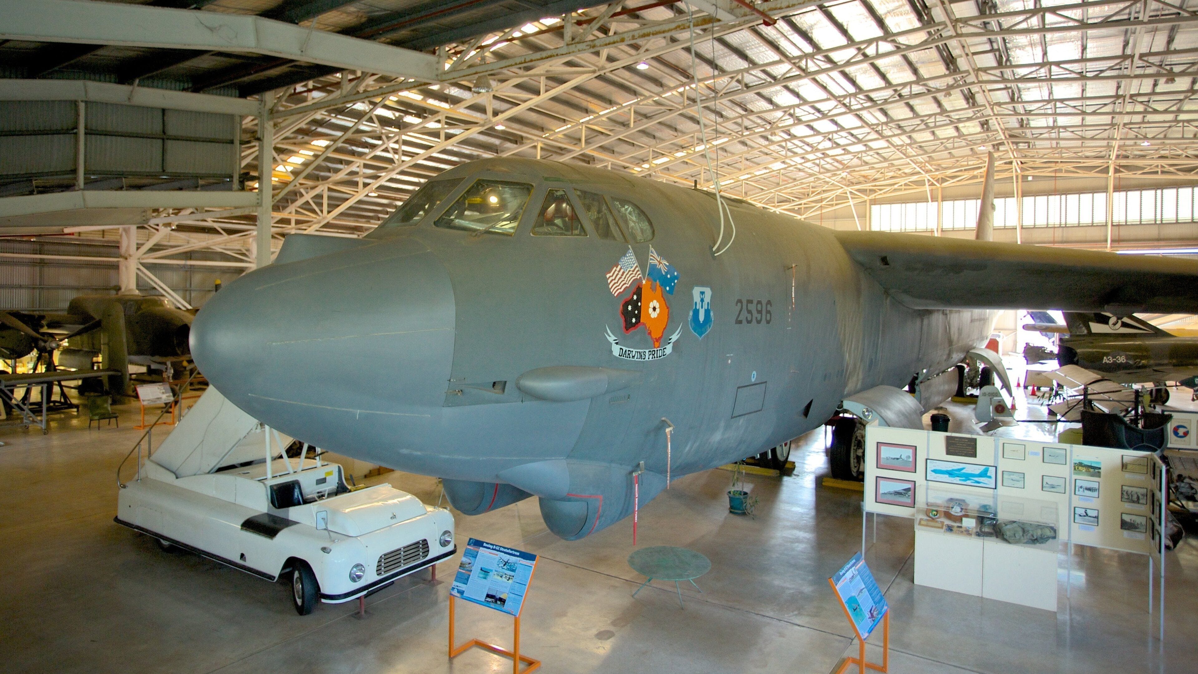 Australian Aviation Heritage Centre which includes interior views, military items and aircraft
