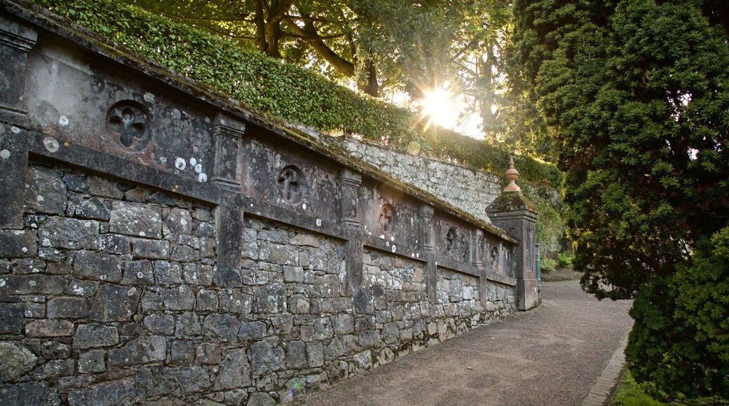 Candie Gardens showing heritage elements and a sunset