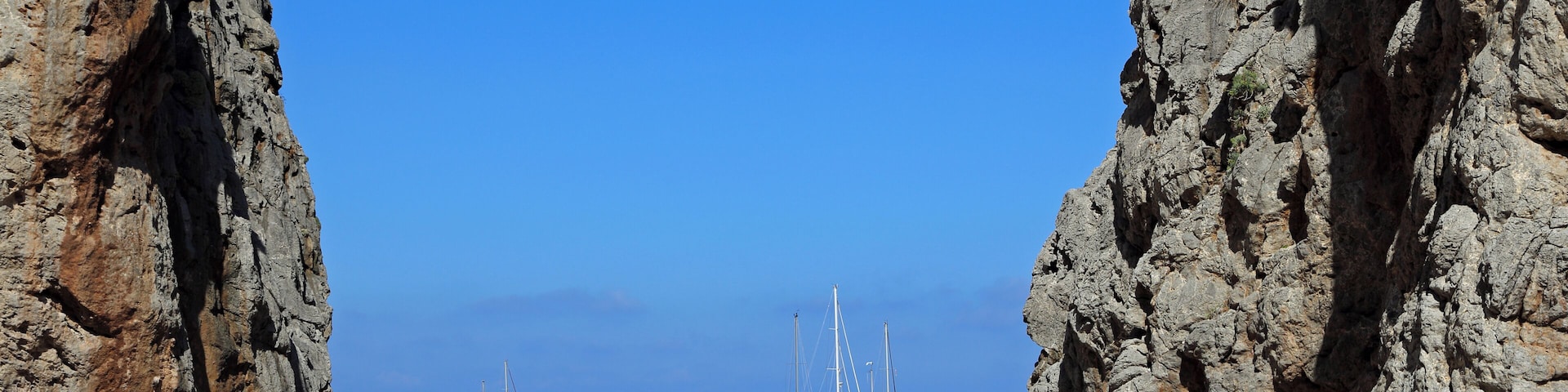 The canyon of the Torrent de Pareis, natural monument in the north of Majorca (Spain) - mouth and beach