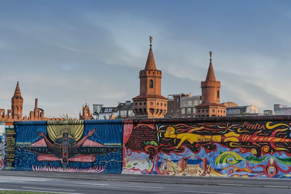 Berlin Wall . East Side Gallery, Oberbaumbruecke, Berlin, Germany