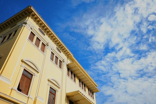 Museum Siam : The public museum in Bangkok Thailand. Renovate from the old building. A Classic yellow building with blue sky background; Shutterstock ID 349426118