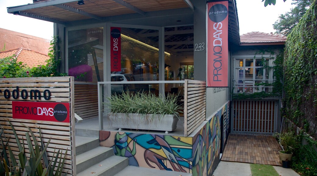 Vila Madalena which includes signage