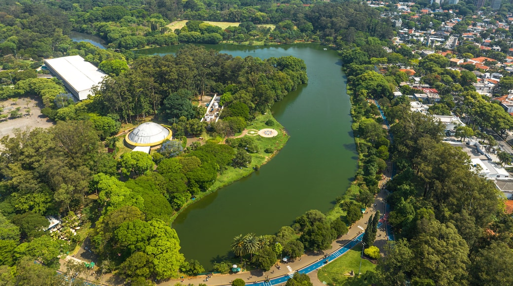 Vista aérea dos bairros Jardim Paulista, Vila Olímpia e Vila Mariana. Nos arredores do Parque Ibirapuera. São Paulo, SP.