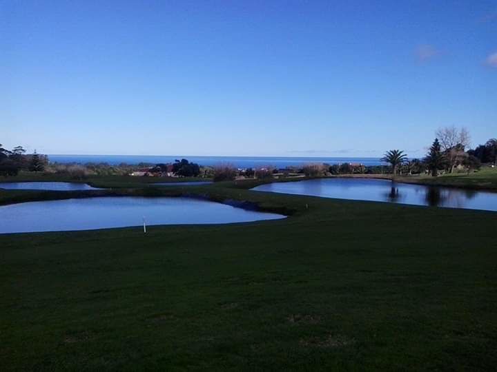 Golf course lakes in the afternoon