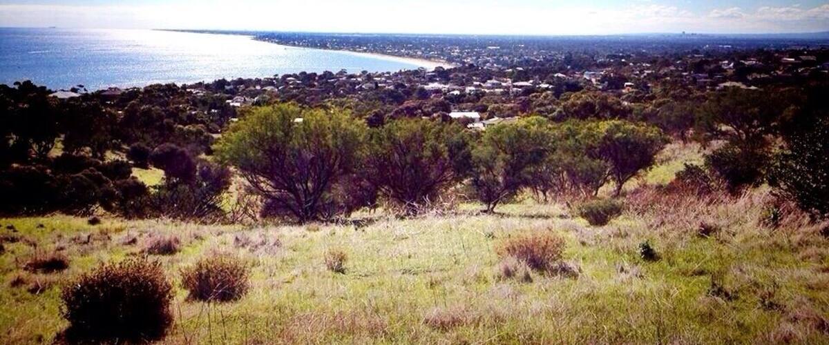 Marino Conservation Park in the South of Adelaide is where you'll find the lighthouse at the top of the hill. The view from up here is great, you can see all along the coast and even the city.