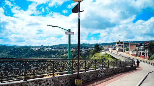 Magic Town, Zacatlán de las Manzanas, Puebla, México (view of the street and the sky and a person); Shutterstock ID 1206349339; Purchase Order: -