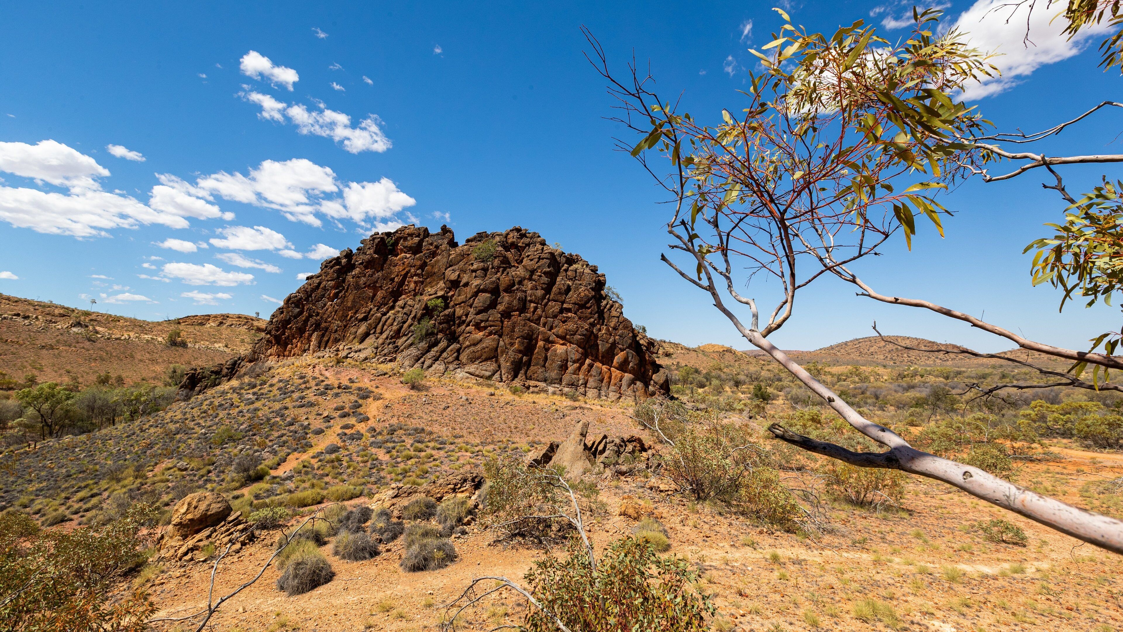 Corroboree Rock Conservation Reserve featuring a gorge or canyon and desert views