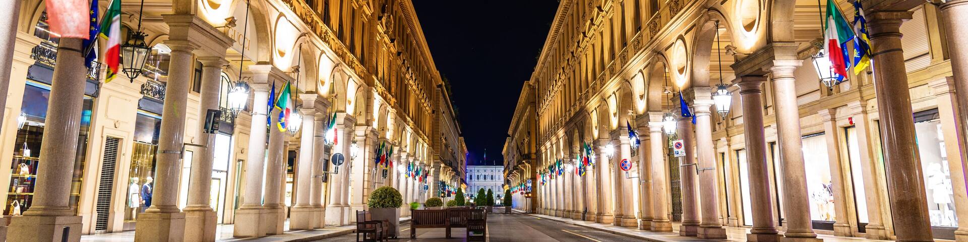 Via Roma, a street in the center of Turin - Italy