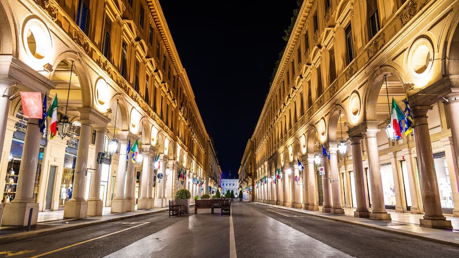 Via Roma, a street in the center of Turin - Italy
