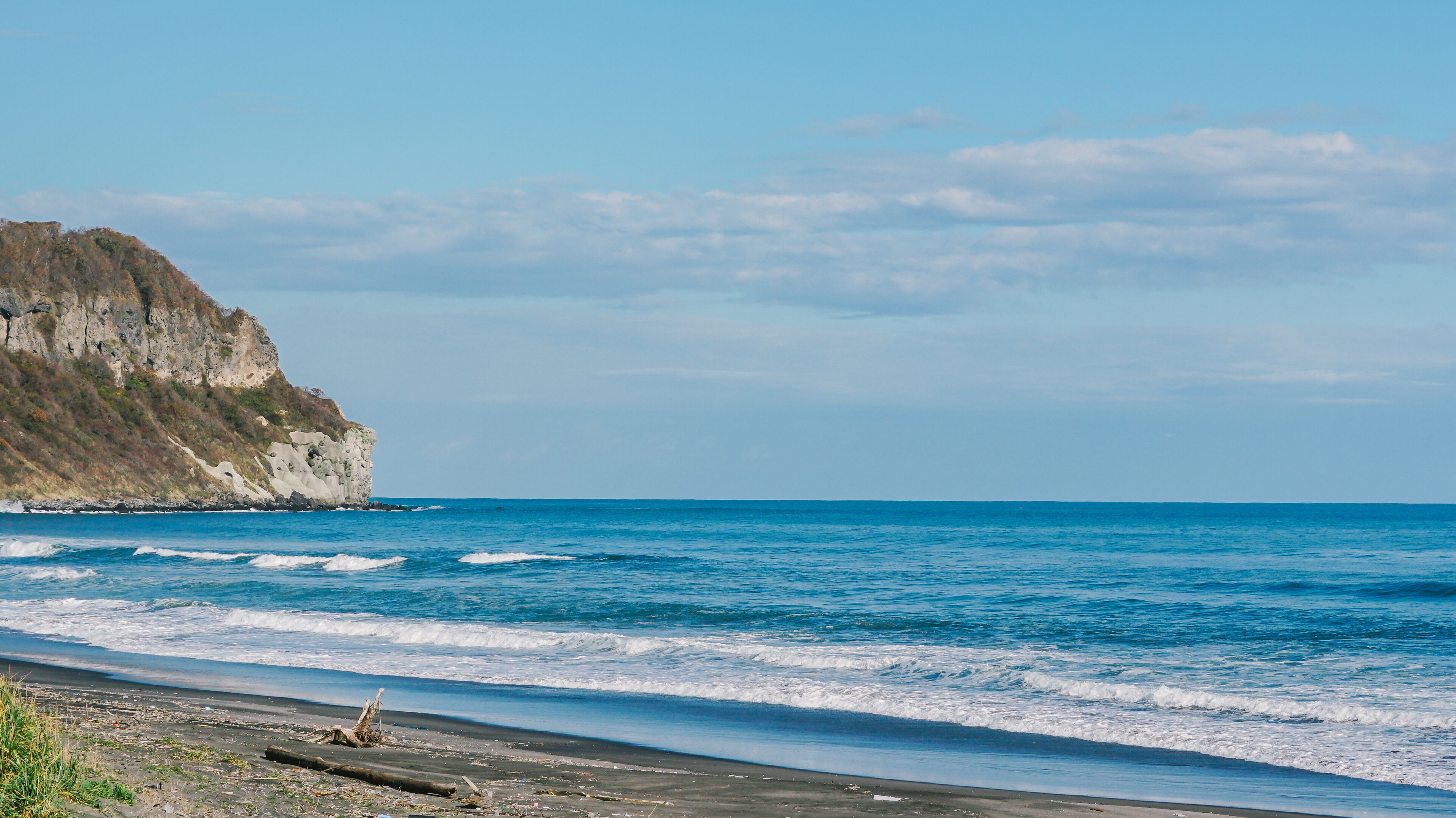 Beach and ocean at cape Chikyu Hokkaido Japan