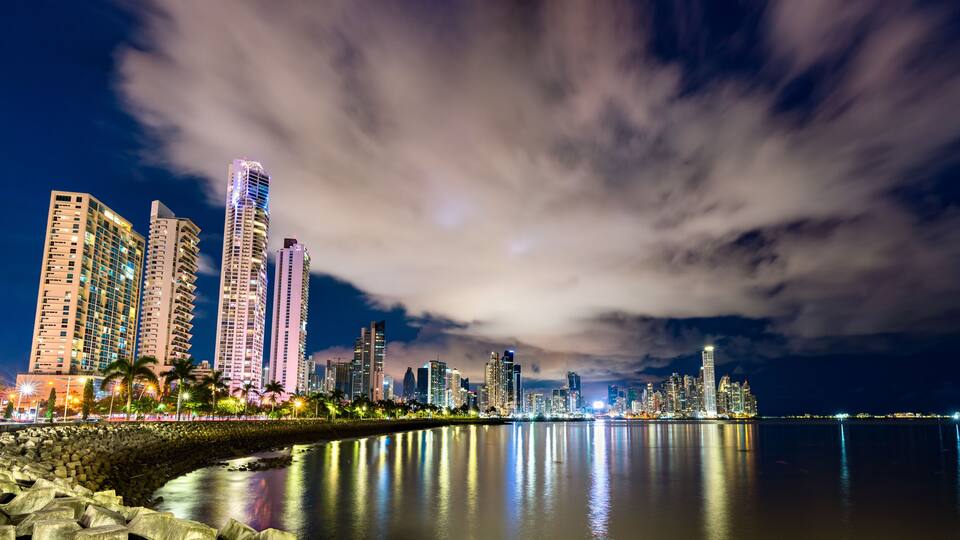 Evening skyline of Panama City