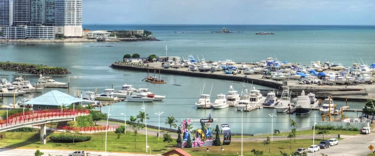 Old and traditional Yatch Club at Cinta Costera, Panama City, Panama.